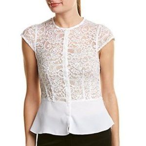Nanette Lepore White Lace Top - Size 6